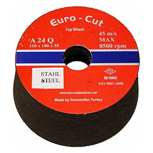 Schleiftopf Metall 'Euro-Cut' K-24, Ø 110/100 x 55 x 22,2 mm von bauCompany24
