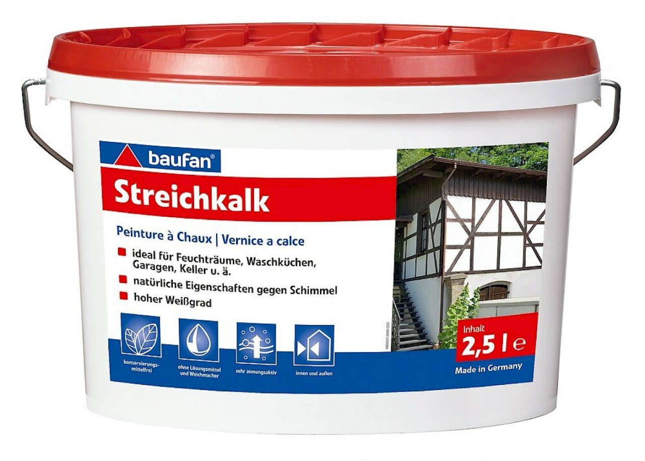 baufan® Wandfarbe Baufan Streichkalk 2,5 L weiß von baufan®