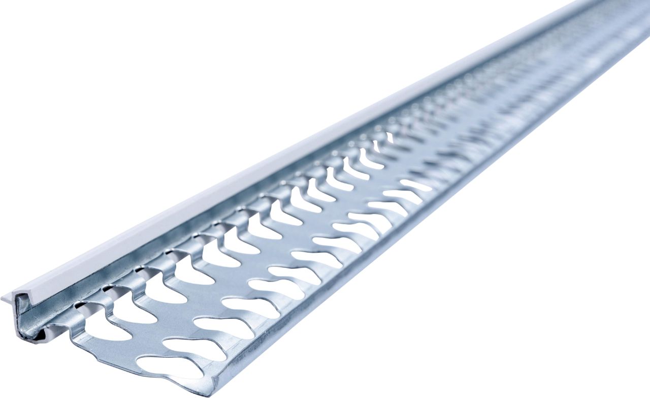 Baukom Sockelprofil Stahlblech verzinkt mit PVC-Überzug weiß, 2,5 m lang von baukom