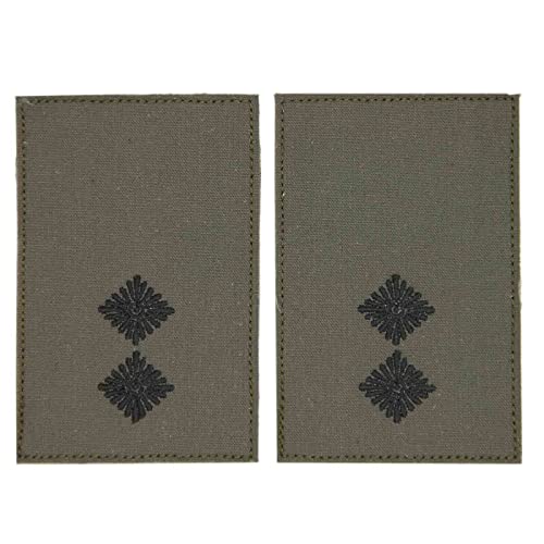 Rangabzeichen mit Hakenklettbandfläche oliv mit schwarzem Stick Oberleutnant von baum-m gmbh