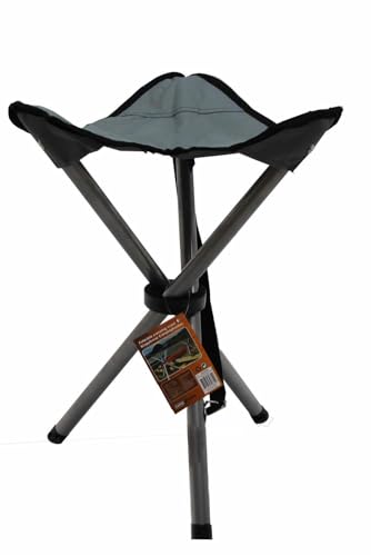baum-m gmbh Camping-HOCKER I Falthocker I Angelhocker I Inkl. Tragegurt I Campingstuhl I Dreibeinhocker I BELASTBAR bis 100 kg I Faltbar I Festival I WANDERN I Outdoor (GRAU) von baum-m gmbh