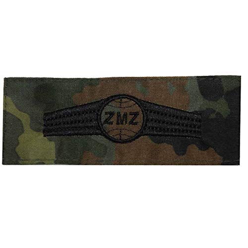 baum-m gmbh Tätigkeitsabzeichen der Bundeswehr ZMZ Zivil-Militärische Zusammenarbeit - Personal Schwarze Stickerei auf Flecktarn-farbenen Original Bundeswehr Stoff von baum-m gmbh