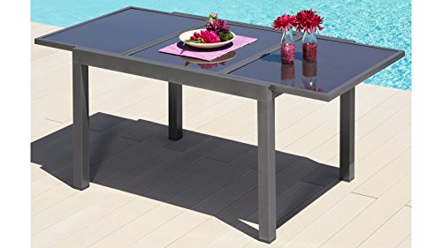 baumarkt direkt Gartentisch Amalfi, Aluminium, ausziehbar 90 cm, 120/180 cm, anthrazit von baumarkt direkt