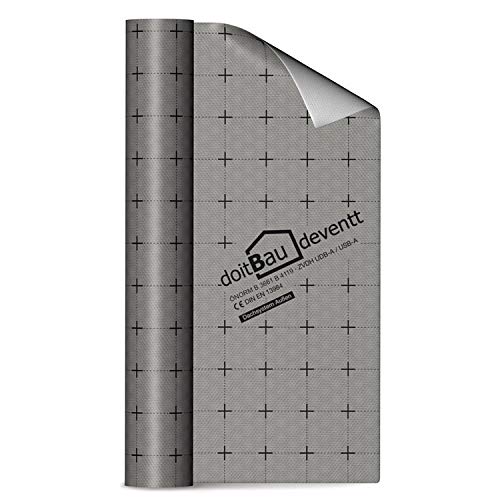 doitBau deventt Unterspannbahn 1,5m x 50m (75m²) 100g/m² - Wasserdicht | Diffusionsoffen | Alterungsbeständig | Folie für Dach & Flachdach | Dachfolie | leicht zu verlegen von okoium