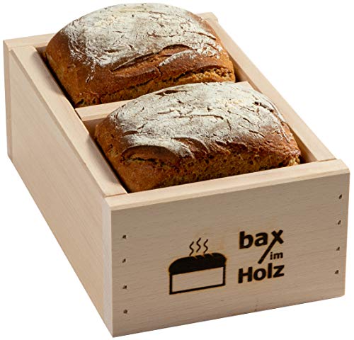 bax im Holz Brot-Holzbackrahmen aus naturbelassenem, massivem Buchenholz für leckeres, selbstgebackenes Brot, Holzfarbe 500g - 1000g - einfach von bax im Holz