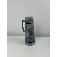 Riesiger Steinzeug Vintage Bierkrug Kobaltblau 34cm 13, 39In Riesiger Steinzeug Vintage Bierkrug Kobaltblau 34cm 13, 39In von BavarianHeritage