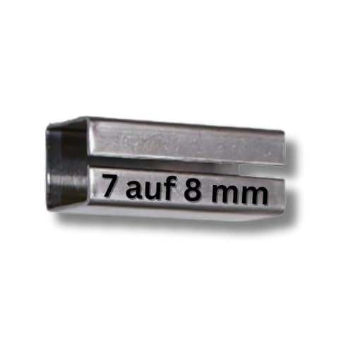 Ausgleichshülse/Reduzierhülse aus Stahl - von 8 auf 10 | 9 auf 10 | 8 auf 9 | 8 auf 8,5 mm - Verzinkt - Adapterhülse zum Einstecken für Türschlösser & Einsteckschlösser (7 auf 8 mm) von bayesen