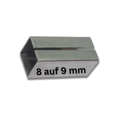 Ausgleichshülse/Reduzierhülse aus Stahl - von 8 auf 10 | 9 auf 10 | 8 auf 9 | 8 auf 8,5 mm - Verzinkt - Adapterhülse zum Einstecken für Türschlösser & Einsteckschlösser (8 auf 9 mm) von bayesen