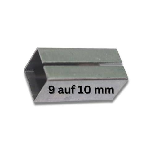 Ausgleichshülse/Reduzierhülse aus Stahl - von 8 auf 10 | 9 auf 10 | 8 auf 9 | 8 auf 8,5 mm - Verzinkt - Adapterhülse zum Einstecken für Türschlösser & Einsteckschlösser (9 auf 10 mm) von bayesen