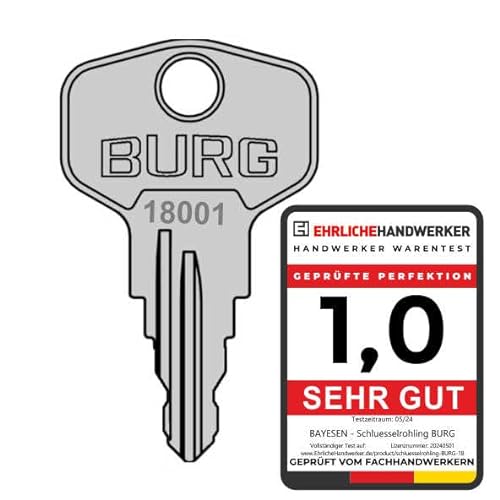 Burg-Wächter - Schlüssel nach Code Universalschlüssel Zusatzschlüssel Möbelschlösser Briefkastenschlüssel Hebelzylinder - Code 18087 von bayesen