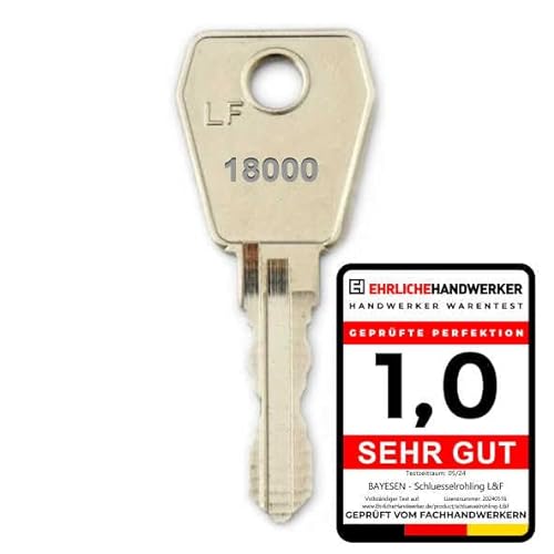 Ersatzschlüssel Kompatibel mit Lowe & Fletcher L&F Schlüssel nach Code 18384 - für Möbelschlösser usw. Nachschlüssel Zusatzschlüssel - Schließung von bayesen