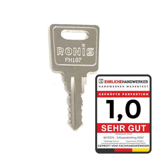 RENZ/JU/RONIS Ersatzschlüssel - Schließung FH097 - mit Original Hersteller Kopfform Schlüssel nach Code - Nachschlüssel - Zusatzschlüssel - Briefkastenschlüssel - Schlüsseldienst von bayesen