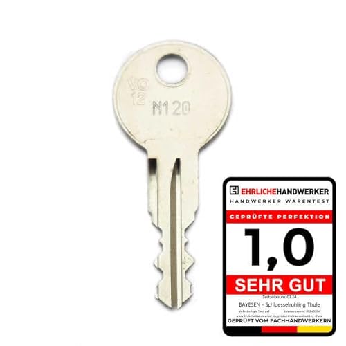 Thule Ersatzschlüssel N140 - Hochwertiger Ersatz Schlüssel für Dachboxen & Fahrradträger von bayesen