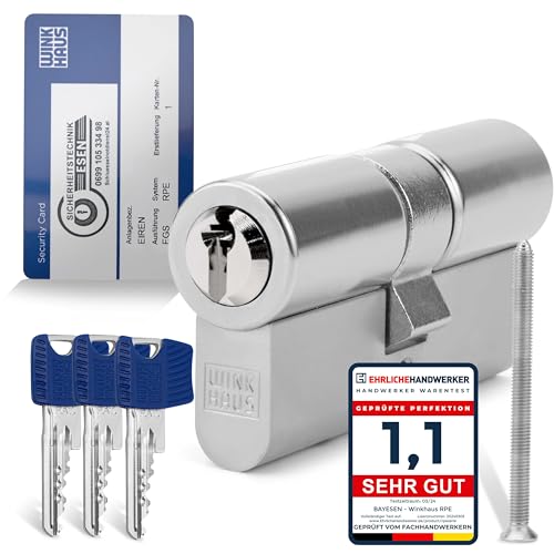 Winkhaus RPE Schließzylinder Einzelschließung - Hochsicherheits Türschloss Set für Haustür und Wohnungstür - 3 Schlüssel mit Kopierschutz Türzylinder Doppelzylinder 30/40 - Made in Germany - seit 1854 Winkhaus RPE Schließzylinder Einzelschließung - Hochsicherheits Türschloss Set für Haustür und Wohnungstür - 3 Schlüssel mit Kopierschutz Türzylinder Doppelzylinder 30/40 - Made in Germany - seit 1854 von bayesen