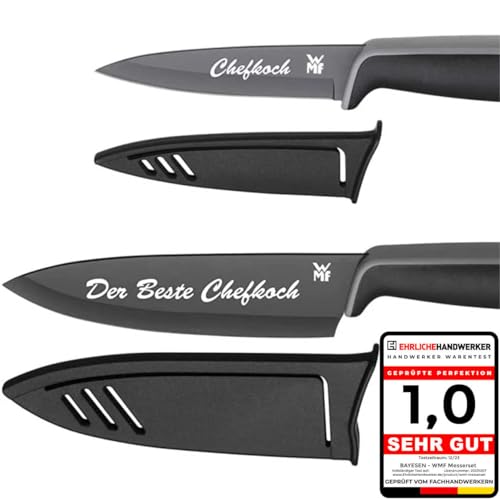 Premium WMF Touch Messerset 2-teilig, Küchenmesser mit Schutzhülle, Personalisierte Geschenke, Kochmesser, Messer Küchenmesser schwarz inkl. Wunsch Gravur Premium WMF Touch Messerset 2-teilig, Küchenmesser mit Schutzhülle, Personalisierte Geschenke, Kochmesser, Messer Küchenmesser schwarz inkl. Wunsch Gravur von bayesenCOM