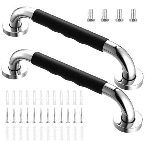 2 STK Haltegriffe für Senioren, Badewannen Haltegriff Dusche, 30cm Edelstahl Haltestange Handgriff Dusche, Rutschfest Badewannengriffe für Senioren Handläufe für Badezimmer Toilette WC Küche Treppe von bayidun