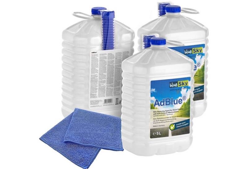 baytronic Kanister 3x blueSky AdBlue® inkl. Ausgießer 5 L + Microfasertuch blau (1 St) von baytronic