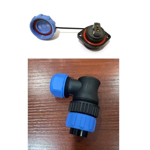 100 Stücke Anschlussstecker Luftfahrtstecker SP21 2 Polig, Lötfreier 2 Löcher Flansch Aviation-Stecker IP68 Wasserdichter und Staubdichter Luftfahrtstecker für Außenlampen 500V 30A von bayzconn