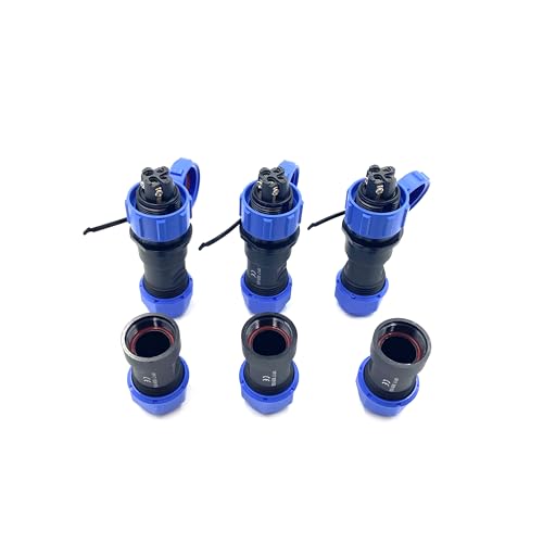 3 Stücke Anschlussstecker Luftfahrtstecker SP17 4 Polig, IP68 4 Pin Lötfreier Aviation-Stecker Wasserdichter Luftfahrtstecker für Außenlampen Verwendet 500V 5A (18AWG Kabel Schraub-Crimp) von bayzconn