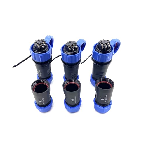 3 Stücke Anschlussstecker Luftfahrtstecker SP21 6 Polig, IP68 6 Pin Lötfreier Aviation-Stecker Wasserdichter Luftfahrtstecker für Außenlampen Verwendet 500V 25A (12AWG Kabel Schraub-Crimp) von bayzconn