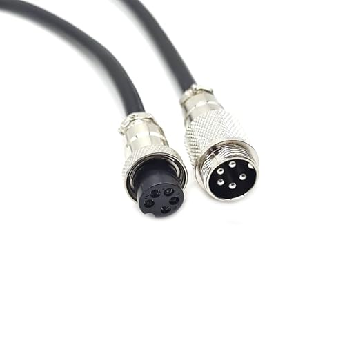 3.28 ft GX16 5 polig Mann zum weiblichen Kopf Luftfahrt Kabel, GX16 5Pins Weiblich zum männlichen Stecker Elektrische Kabel Panel Mount Kreismetall Luftfahrt Adapter Kabel für Schiffe 20AWG (1meter) von bayzconn