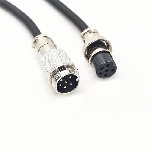 3.28 ft GX16 6 polig Mann zum weiblichen Kopf Luftfahrt Kabel, GX16 6Pins Weiblich zum männlichen Stecker Elektrische Kabel Panel Mount Kreismetall Luftfahrt Adapter Kabel für Schiffe 22AWG (1meter) von bayzconn