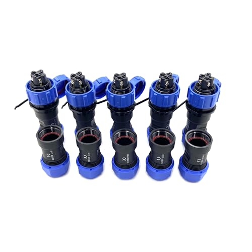 5 Stücke Anschlussstecker Luftfahrtstecker SP17 4 Polig, IP68 4 Pin Lötfreier Aviation-Stecker Wasserdichter Luftfahrtstecker für Außenlampen Verwendet 500V 5A (18AWG Kabel Schraub-Crimp) von bayzconn
