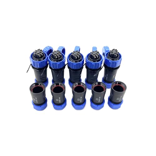 5 Stücke Anschlussstecker Luftfahrtstecker SP21 6 Polig, IP68 6 Pin Lötfreier Aviation-Stecker Wasserdichter Luftfahrtstecker für Außenlampen Verwendet 500V 25A (12AWG Kabel Schraub-Crimp) von bayzconn