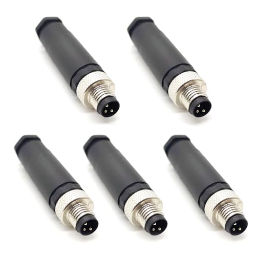5 Stücke M8 3 poliger Stecker Rundsteckverbinder, vor Ort montiert mit 8mm verdrahtetem Sensor, industrieller Rundstecker IP67 ungeschirmter Code gerader Stecker 60V 4A 5 Stücke M8 3 poliger Stecker Rundsteckverbinder, vor Ort montiert mit 8mm verdrahtetem Sensor, industrieller Rundstecker IP67 ungeschirmter Code gerader Stecker 60V 4A von bayzconn