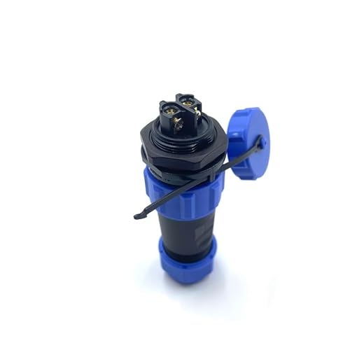 Anschlussstecker Luftfahrtstecker SP21 2 Polig, 2 Pin Lötfreier Aviation-Stecker IP68 Wasserdichter und Staubdichter Luftfahrtstecker für Außenlampen Verwendet 500V 30A (12AWG Kabel Schraub-Crimp) von bayzconn