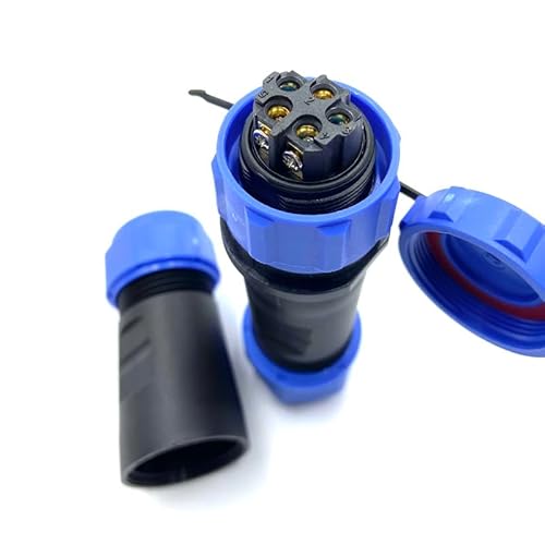 Anschlussstecker Luftfahrtstecker SP21 5 Polig, IP68 5 Pin Lötfreier Aviation-Stecker Wasserdichter und Staubdichter Luftfahrtstecker für Außenlampen Verwendet 500V 30A (12AWG Kabel Schraub-Crimp) von bayzconn