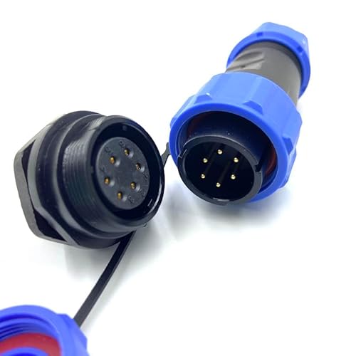 Anschlussstecker Luftfahrtstecker SP21 6 Polig, 6 Pin Lötfreier Aviation-Stecker IP68 Wasserdichter und Staubdichter Luftfahrtstecker für Außenlampen Verwendet 500V 25A (12AWG Kabel Schraub-Crimp) von bayzconn