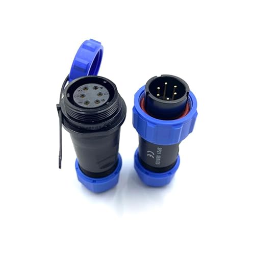 Anschlussstecker Luftfahrtstecker SP21 6 Polig, IP68 6 Pin Lötfreier Aviation-Stecker Wasserdichter und Staubdichter Luftfahrtstecker für Außenlampen Verwendet 500V 25A (12AWG Kabel Schraub-Crimp) von bayzconn
