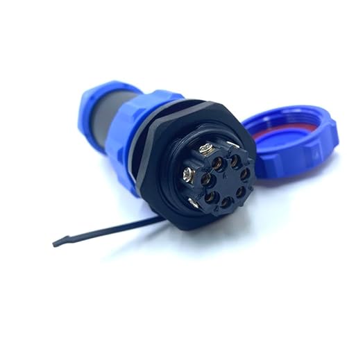 Anschlussstecker Luftfahrtstecker SP21 7 Polig, 7 Pin Lötfreier Aviation-Stecker IP68 Wasserdichter und Staubdichter Luftfahrtstecker für Außenlampen Verwendet 500V 15A (14AWG Kabel Schraub-Crimp) von bayzconn