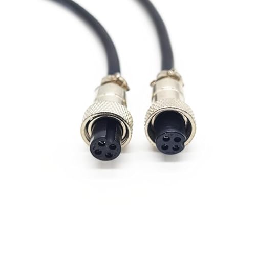 GX12 4 Pin Kabel Doppelte weibliche Kopf Luftfahrt Cordset, GX12 4 Pin Panel Mount Circular Metall Luftfahrt Connector Kabel Weiblich zum weiblichen Adapter Kabel (1Meter/3.28ft) von bayzconn