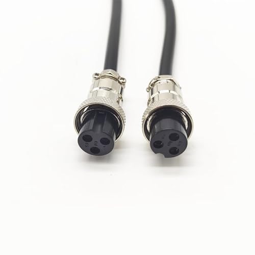 bayzconn GX16 3 Pin Kabel Doppelte weibliche Kopf Luftfahrt Cordset, GX16 3 Pin Panel Mount Circular Metall Luftfahrt Connector Kabel Weiblich zum weiblichen Adapter Kabel (1Meter/3.28ft) von bayzconn