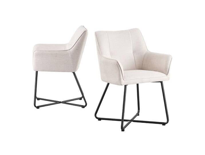 B-Ware Esszimmerstuhl BREIGHT Creme 2er Set von bdhome