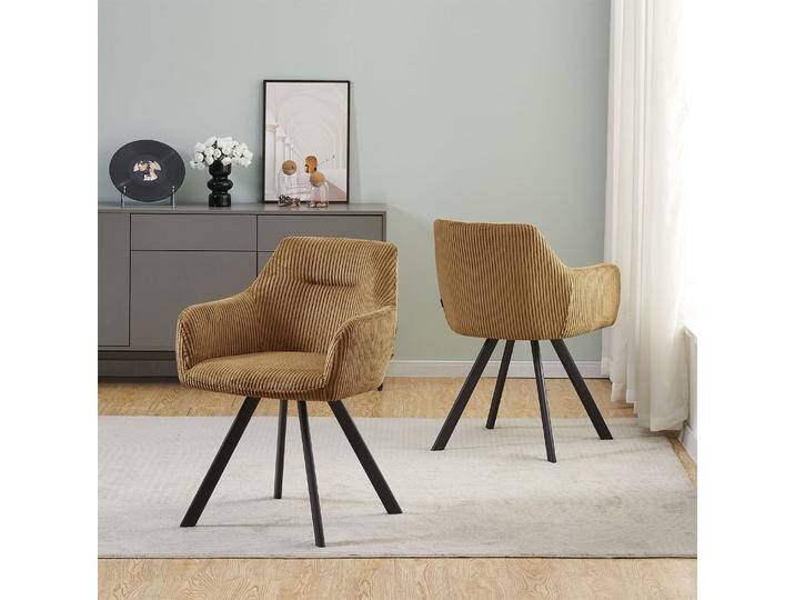 B&D home Esszimmerstuhl CYRUS 2er Set Gelb Cord B&D home Esszimmerstuhl CYRUS 2er Set Gelb Cord von bdhome