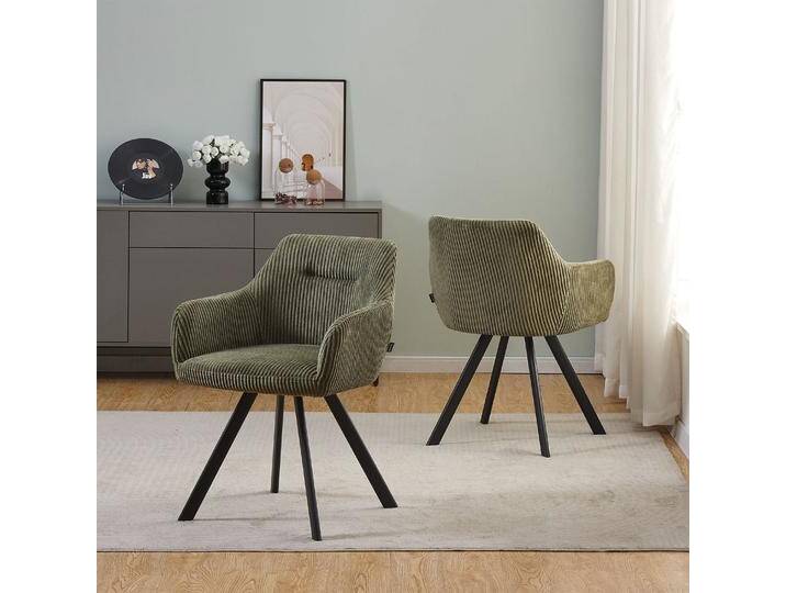 B&D home Esszimmerstuhl CYRUS 2er Set Grün Cord B&D home Esszimmerstuhl CYRUS 2er Set Grün Cord von bdhome