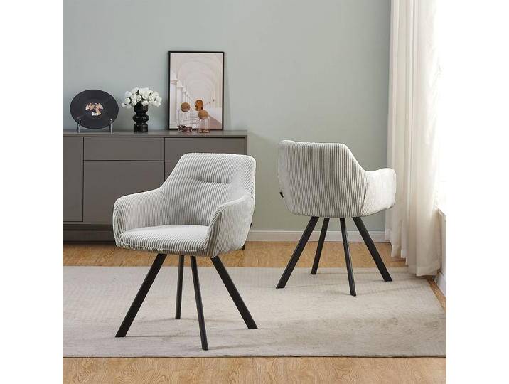 B&D home Esszimmerstuhl CYRUS 2er Set Hellgrau Cord B&D home Esszimmerstuhl CYRUS 2er Set Hellgrau Cord von bdhome