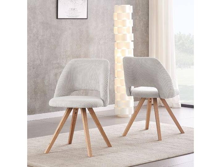 B&D home Esszimmerstuhl MARY 2er Set Kordstoff Grau von bdhome