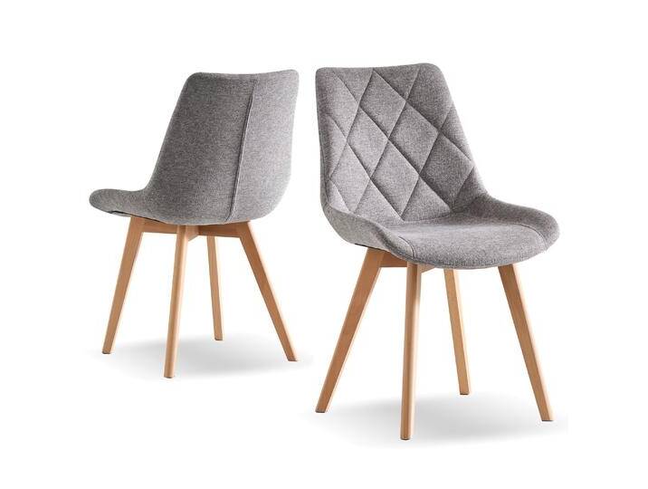 B&D home Esszimmerstuhl TANIA 2er Set Grau von bdhome