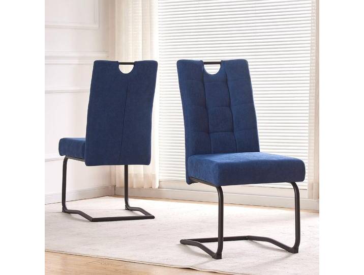 B&D home Freischwinger Stuhl SOFIA 2er Set Blau von bdhome