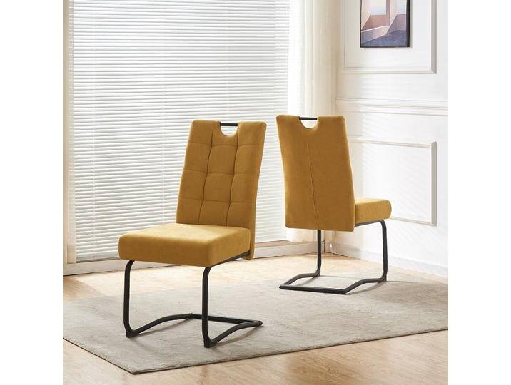 B&D home Freischwinger Stuhl SOFIA 2er Set Gelb von bdhome