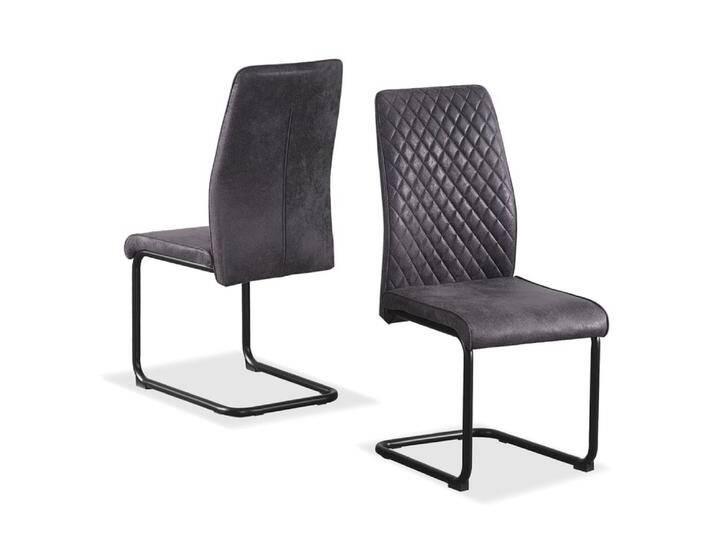 B&D home THEO Esszimmerstuhl – Freischwinger in Kunstleder und Metallgestell 2er Set Anthrazit B&D home THEO Esszimmerstuhl – Freischwinger in Kunstleder und Metallgestell 2er Set Anthrazit von bdhome