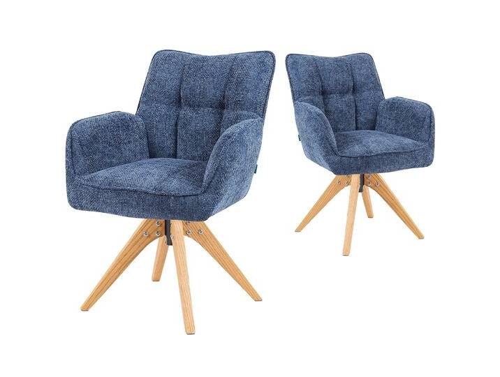 Mika-Theo 2er-Set - Drehsessel mit Federkernpolsterung und Massivholz Gestell von bdhome