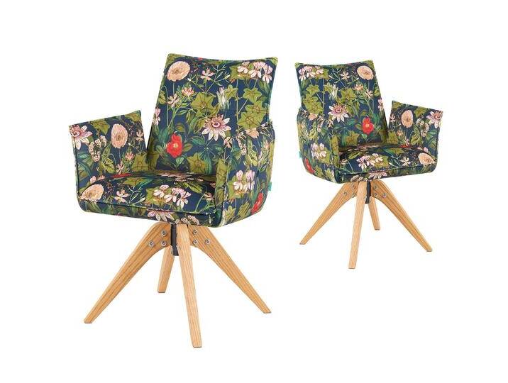 Mika-Emil - Armlehnenstuhl in Cord mit massivem Eichenholzgestell von bdhome