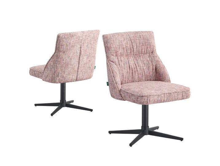 DUBI Möbel Esszimmerstühle LORENA 2er Set 360° drehbar Zeitloser Drehstuhl mit Rückholfunktion Rosa DUBI Möbel Esszimmerstühle LORENA 2er Set 360° drehbar Zeitloser Drehstuhl mit Rückholfunktion Rosa von bdhome