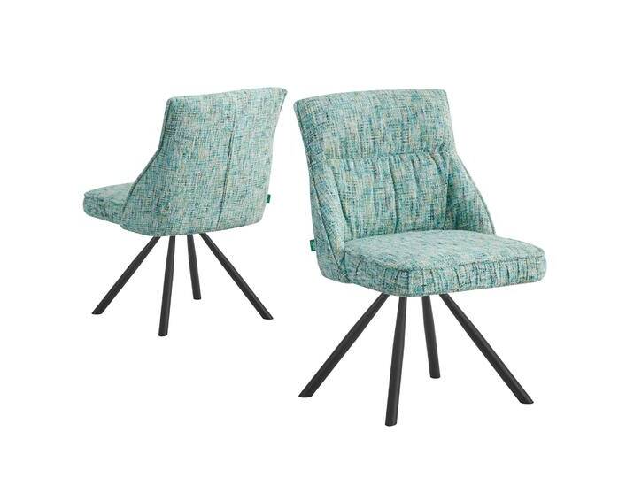 DUBI Möbel Esszimmerstühle SERINA 2er Set 180° drehbar mit Rückholfunktion Türkis von bdhome