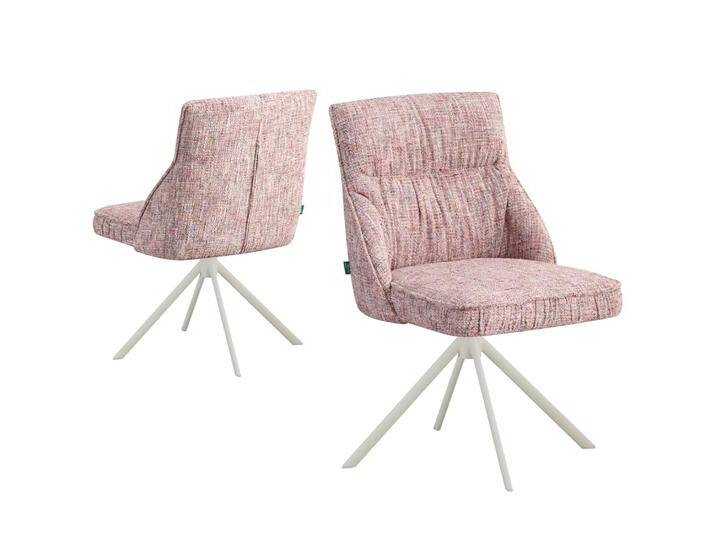 DUBI Möbel Esszimmerstuhl LINNEA 360° drehbar mit Rückholfunktion Rosa von bdhome